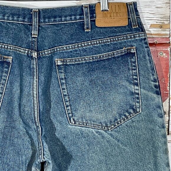 37w 80s Plain Pockets Straight Wide Leg Jeans - Picture 4 of 12